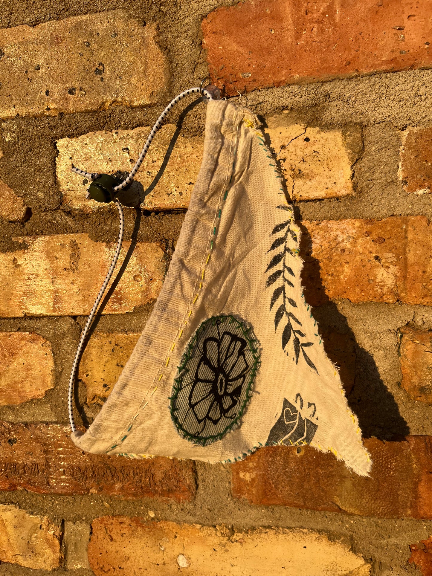 linen flower medium dog bandana