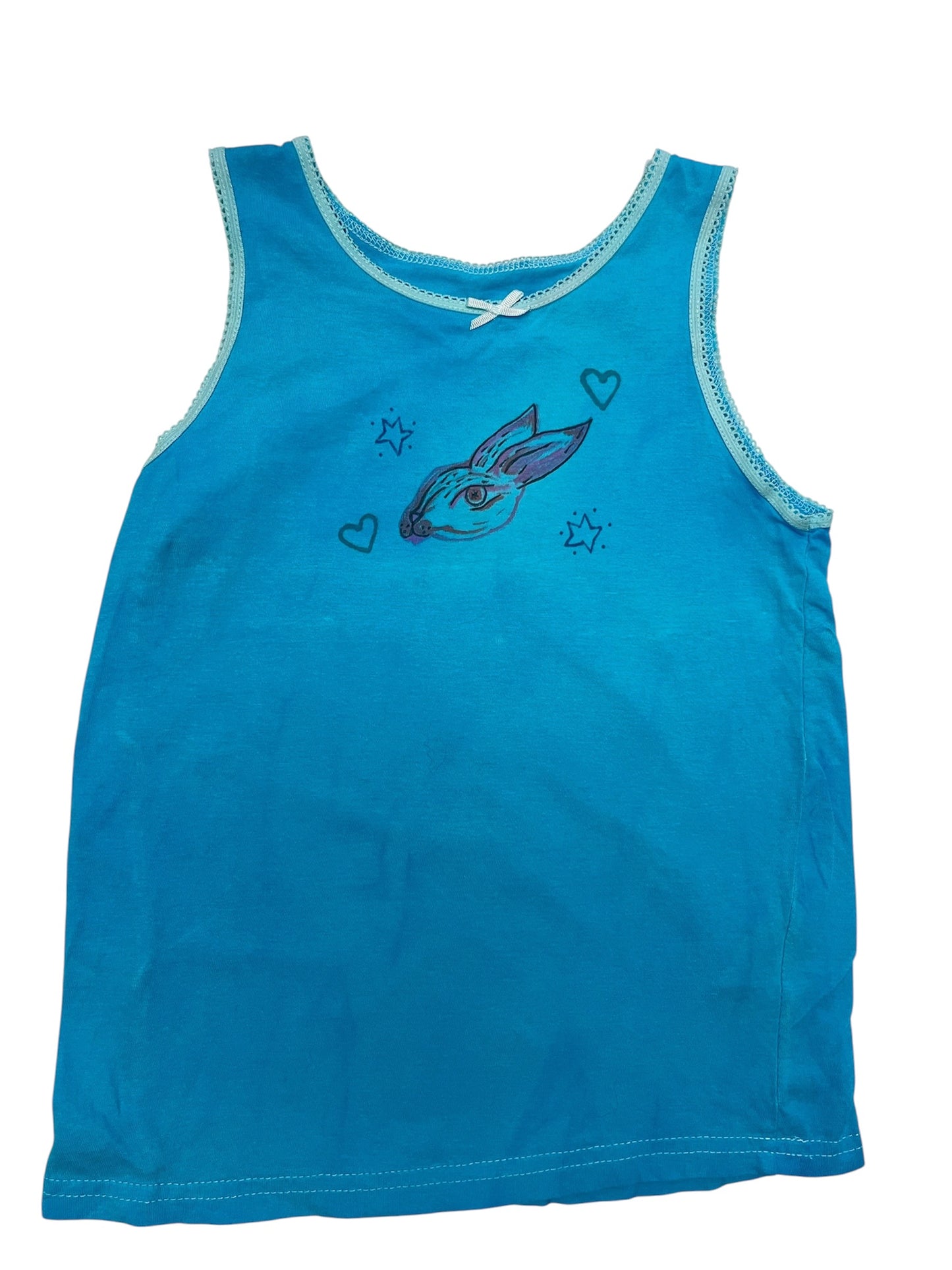 blue bunny flower tank