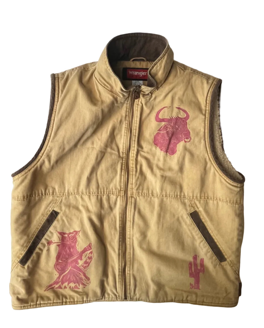 wrangler printed vest