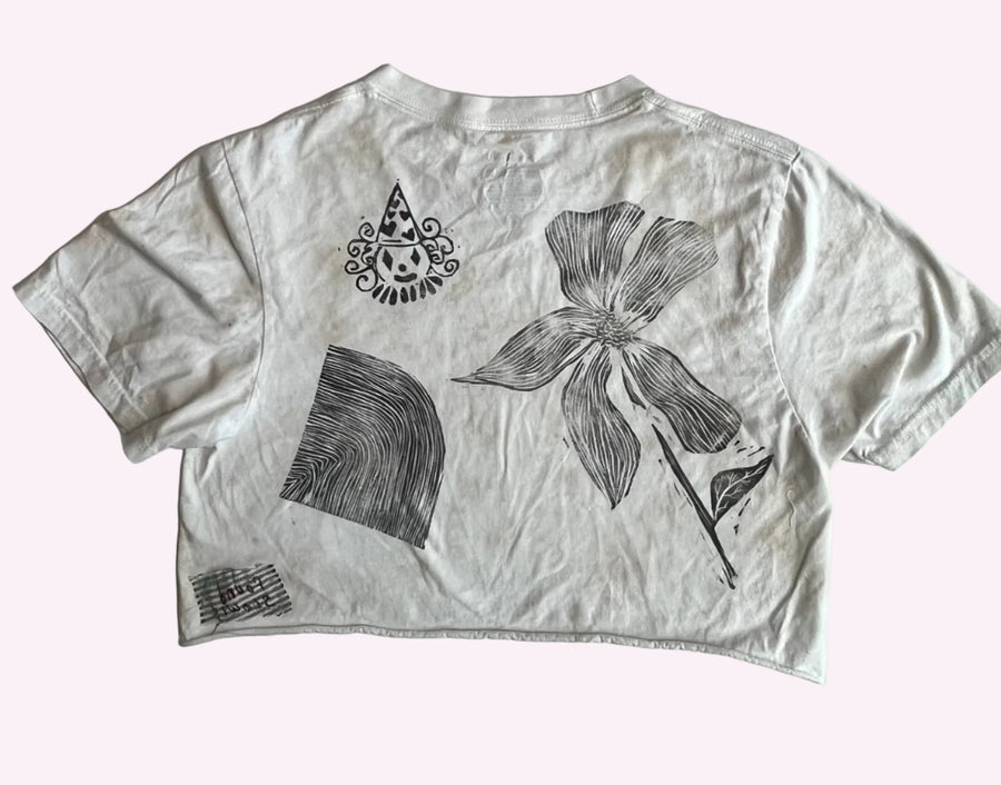 printed & dyed crop top