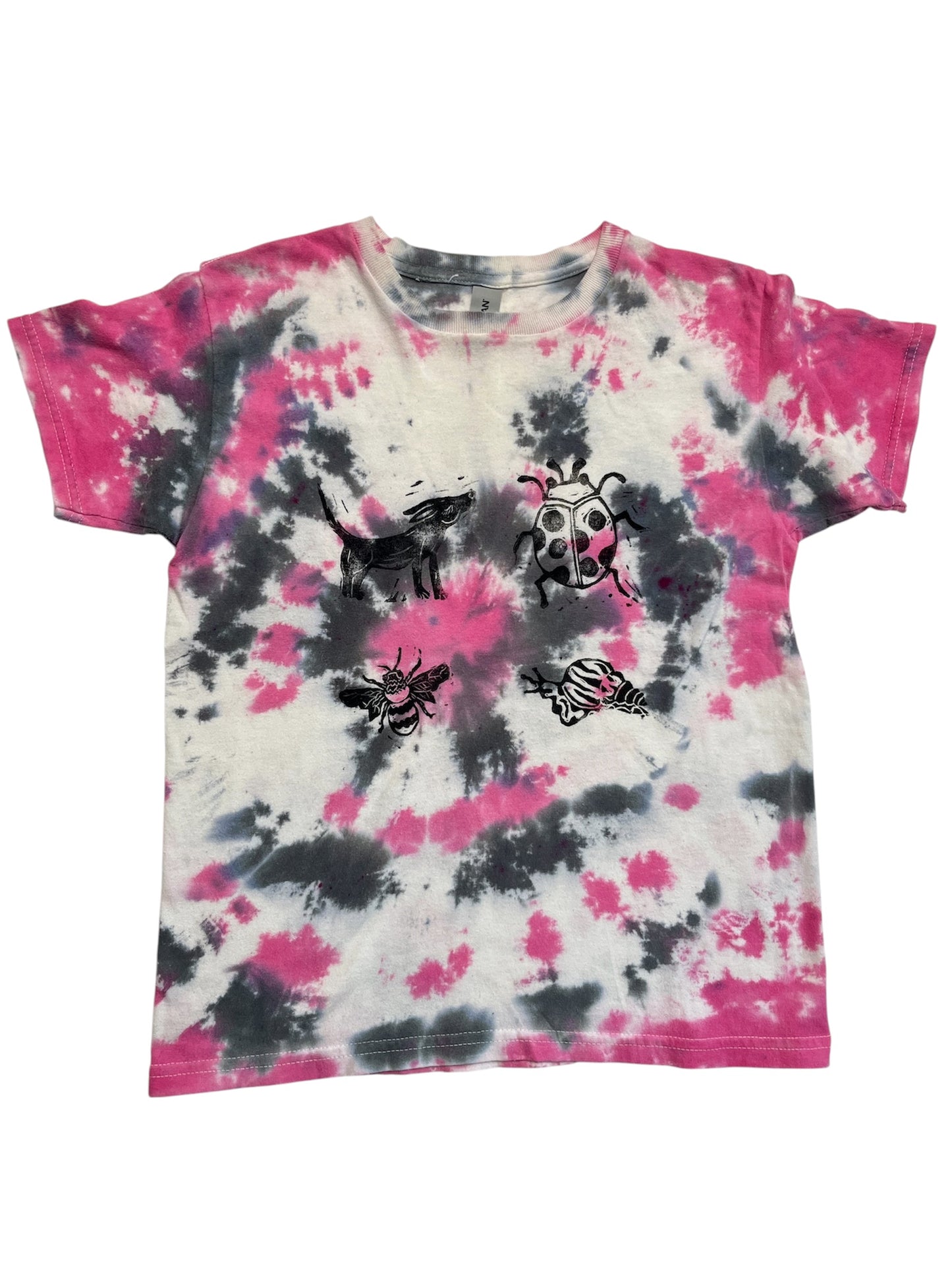 pink tie dye short sleeve