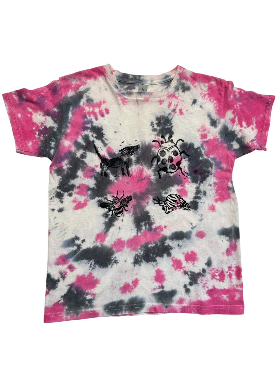 pink tie dye short sleeve