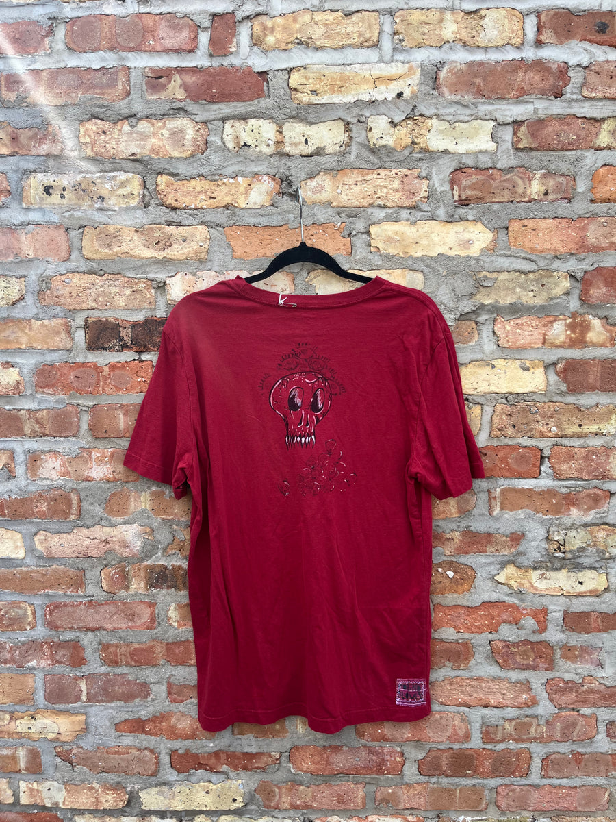 red tee printed & drawn