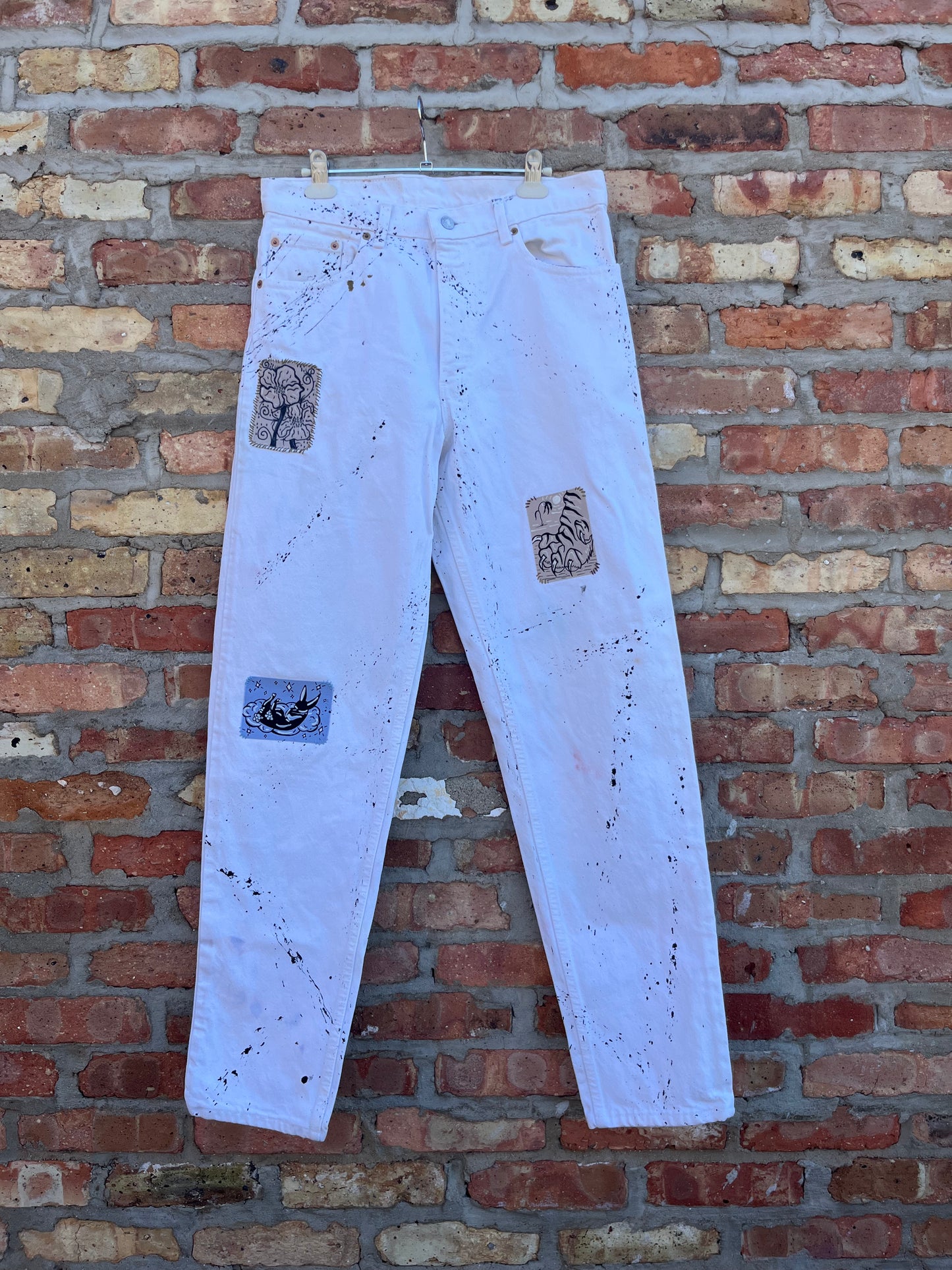 Patched & Painted Levis 34"