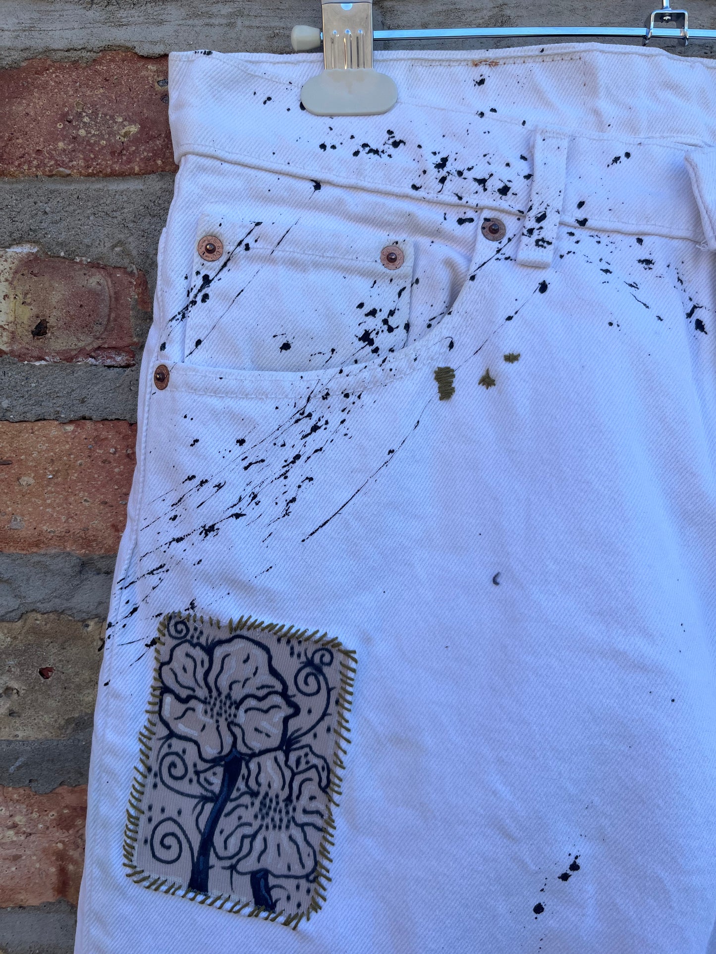 Patched & Painted Levis 34"