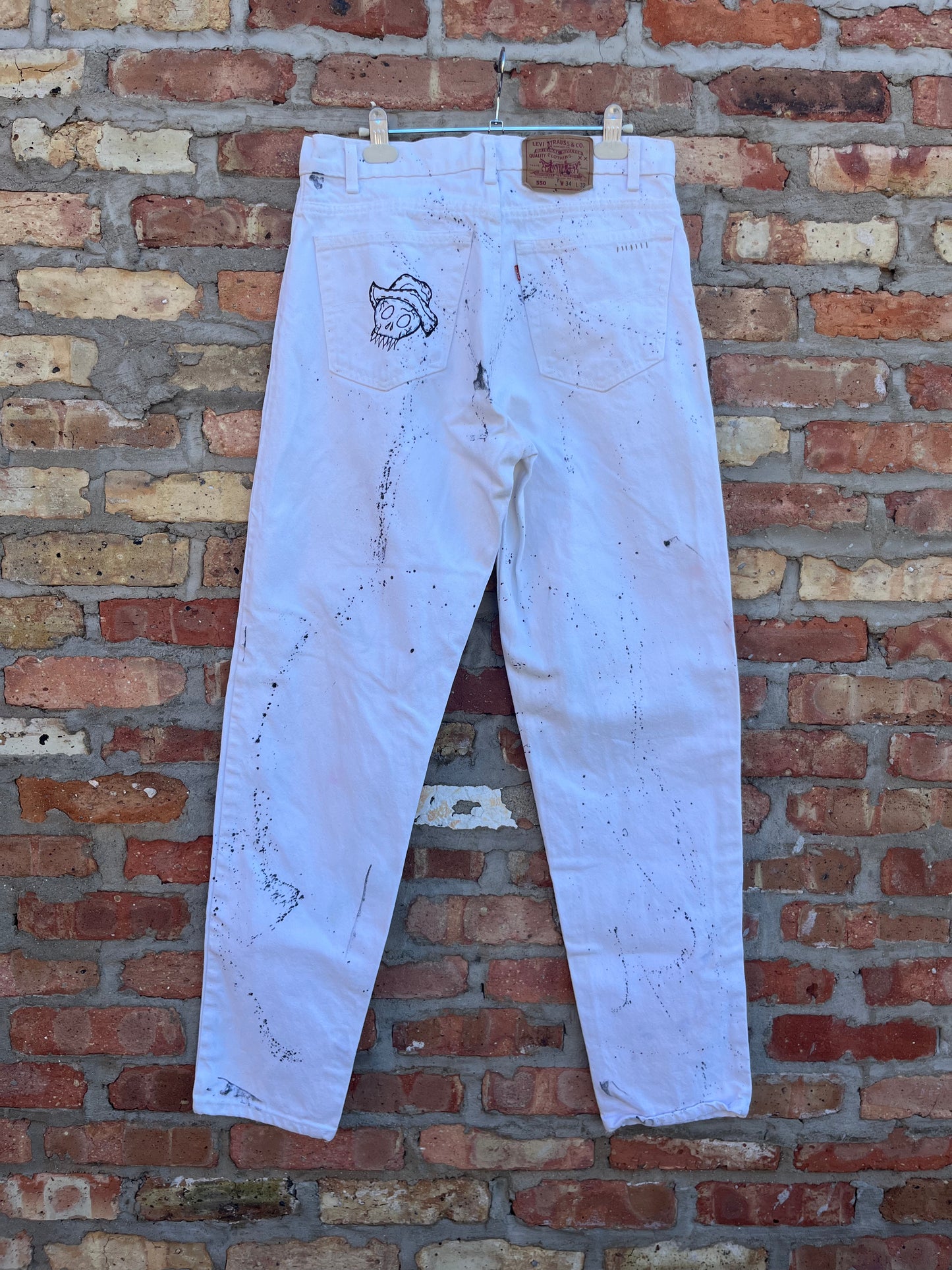 Patched & Painted Levis 34"
