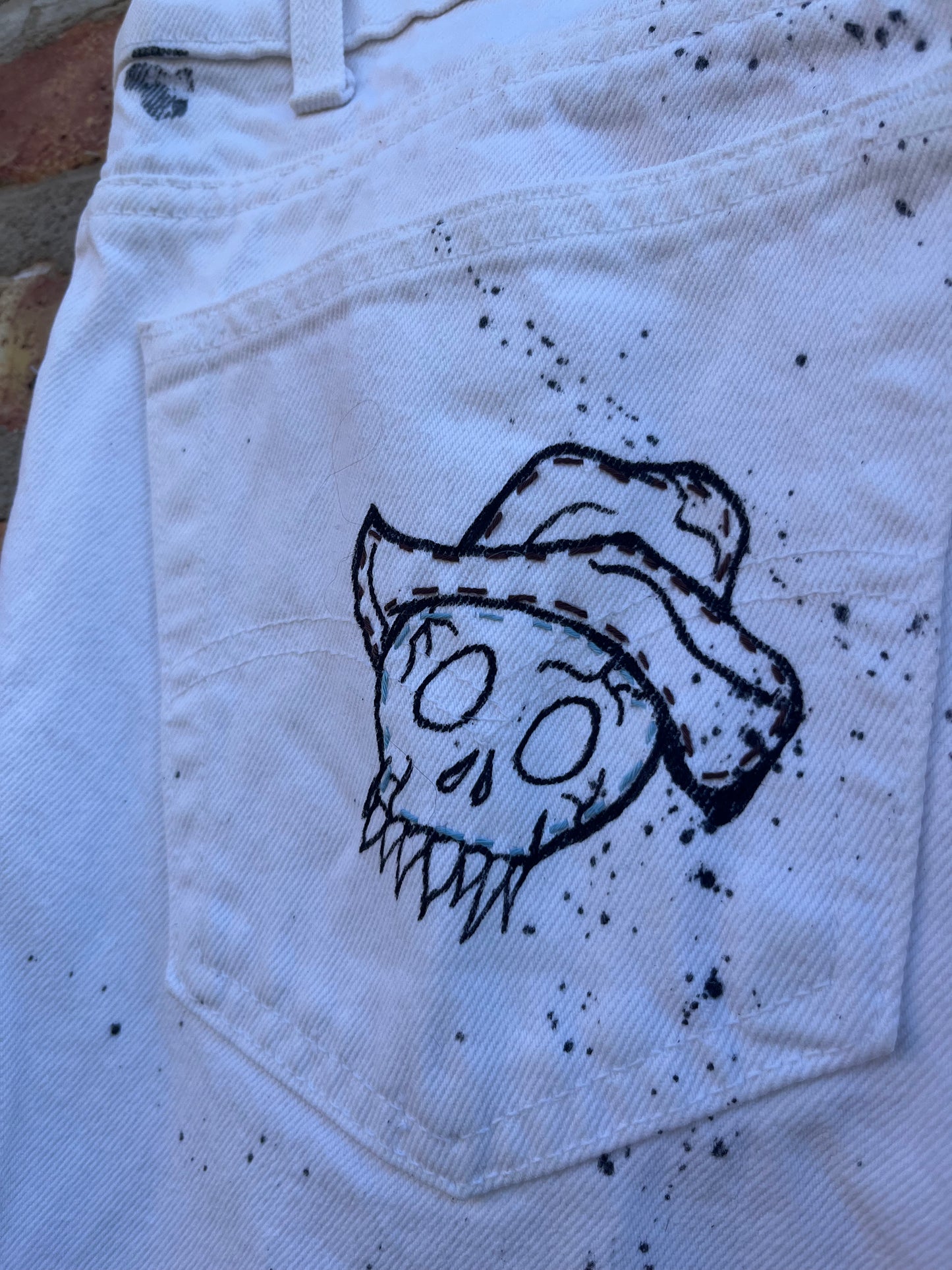 Patched & Painted Levis 34"