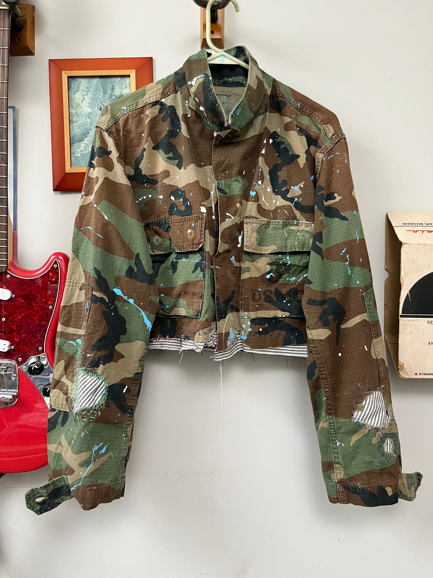 vintage camo cropped jacket