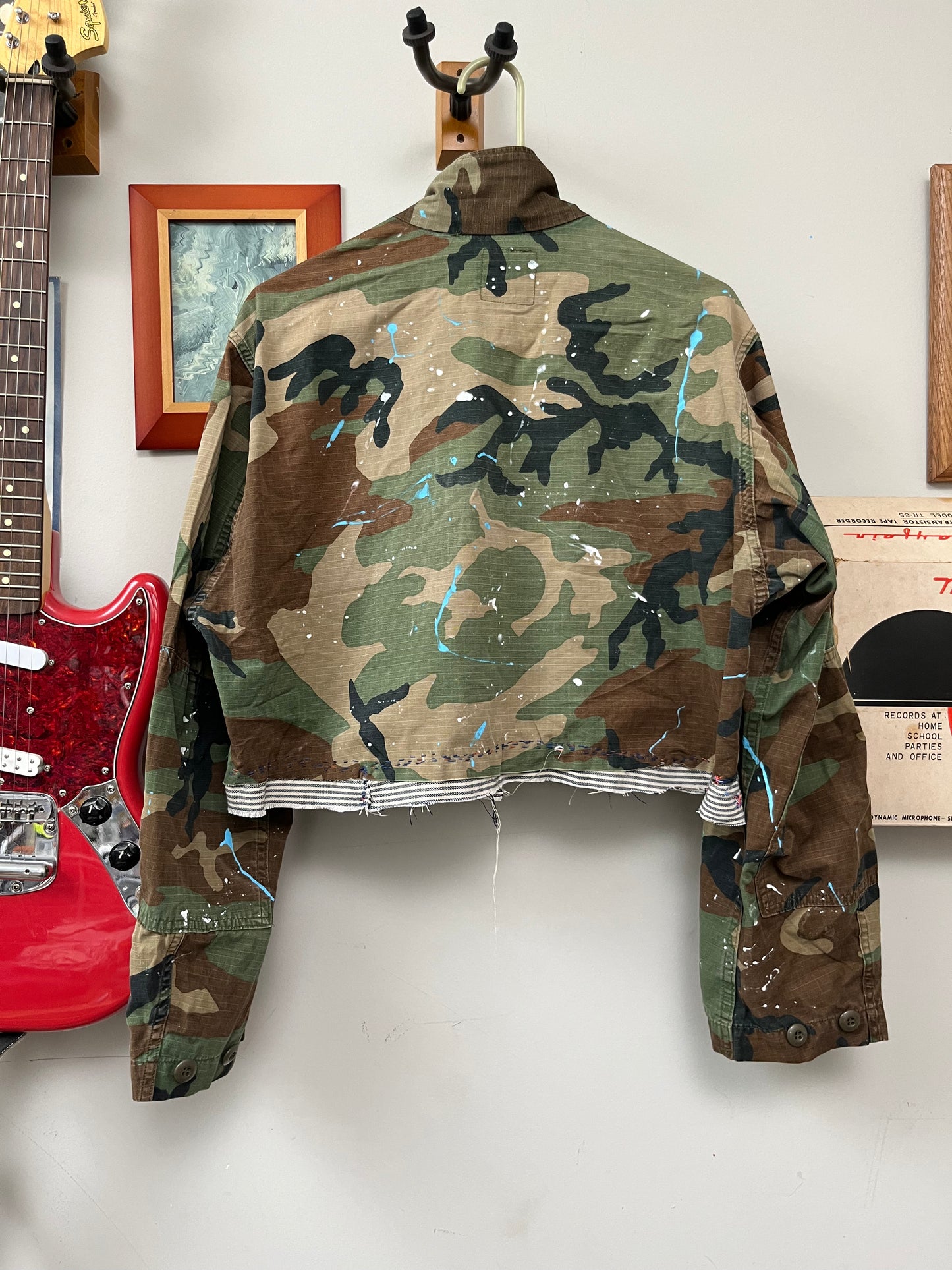 vintage camo cropped jacket