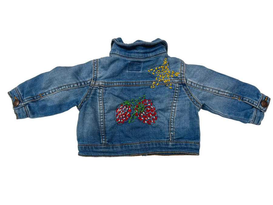 strawberry jean jacket