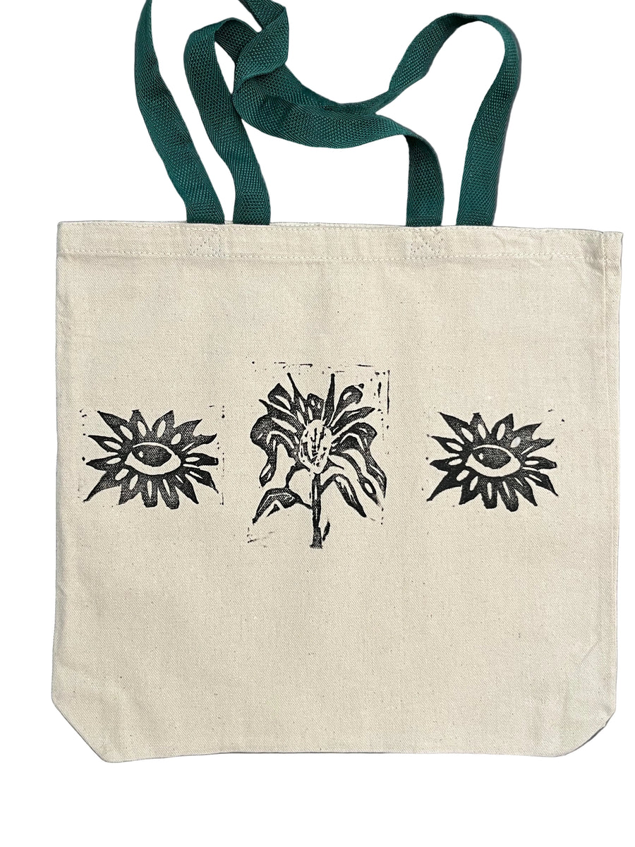 Tote; eyes & flower