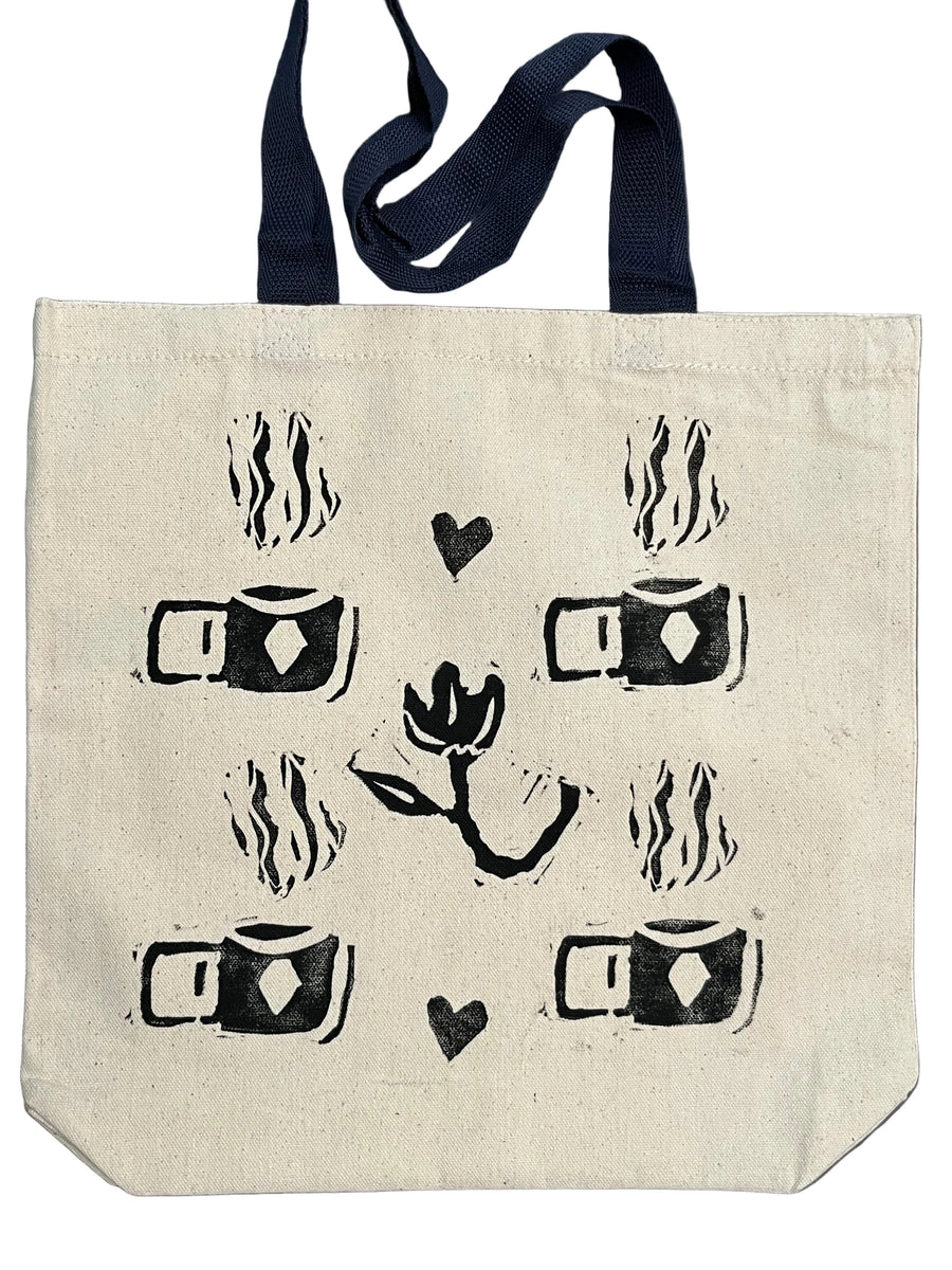 Tote: flower 4x coffee