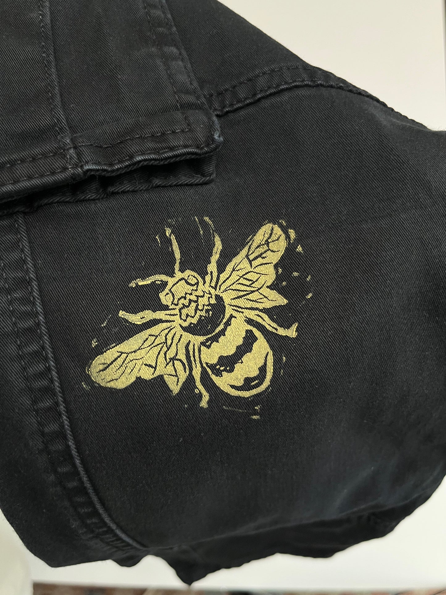 black cargo kids pant/ yellow critters