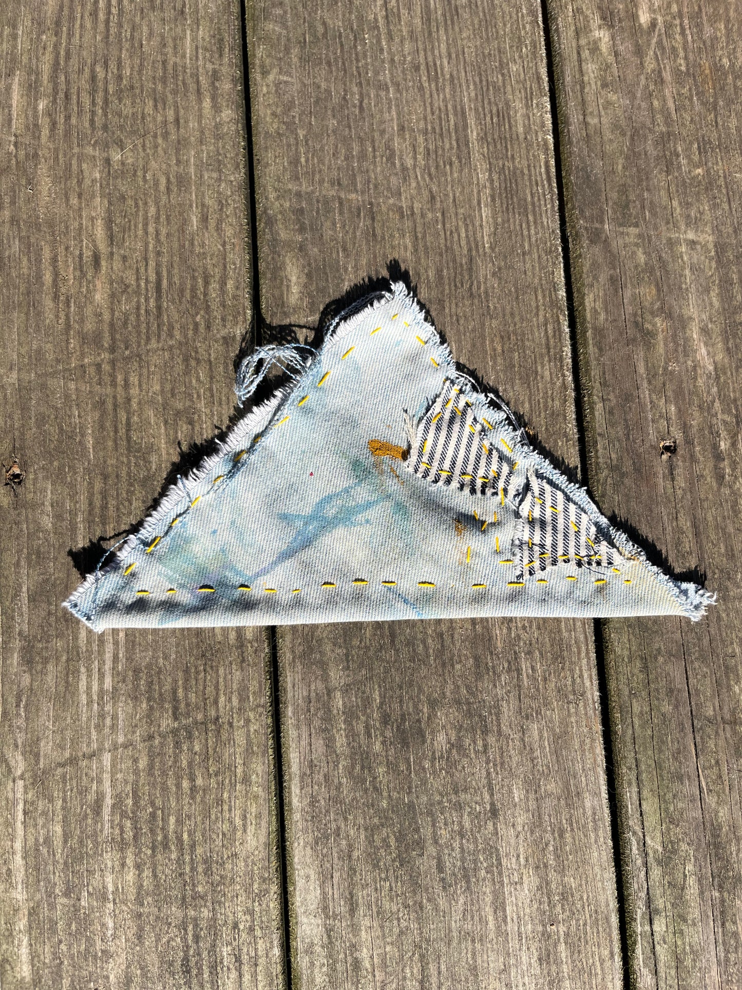 denim/ stripped medium dog bandana