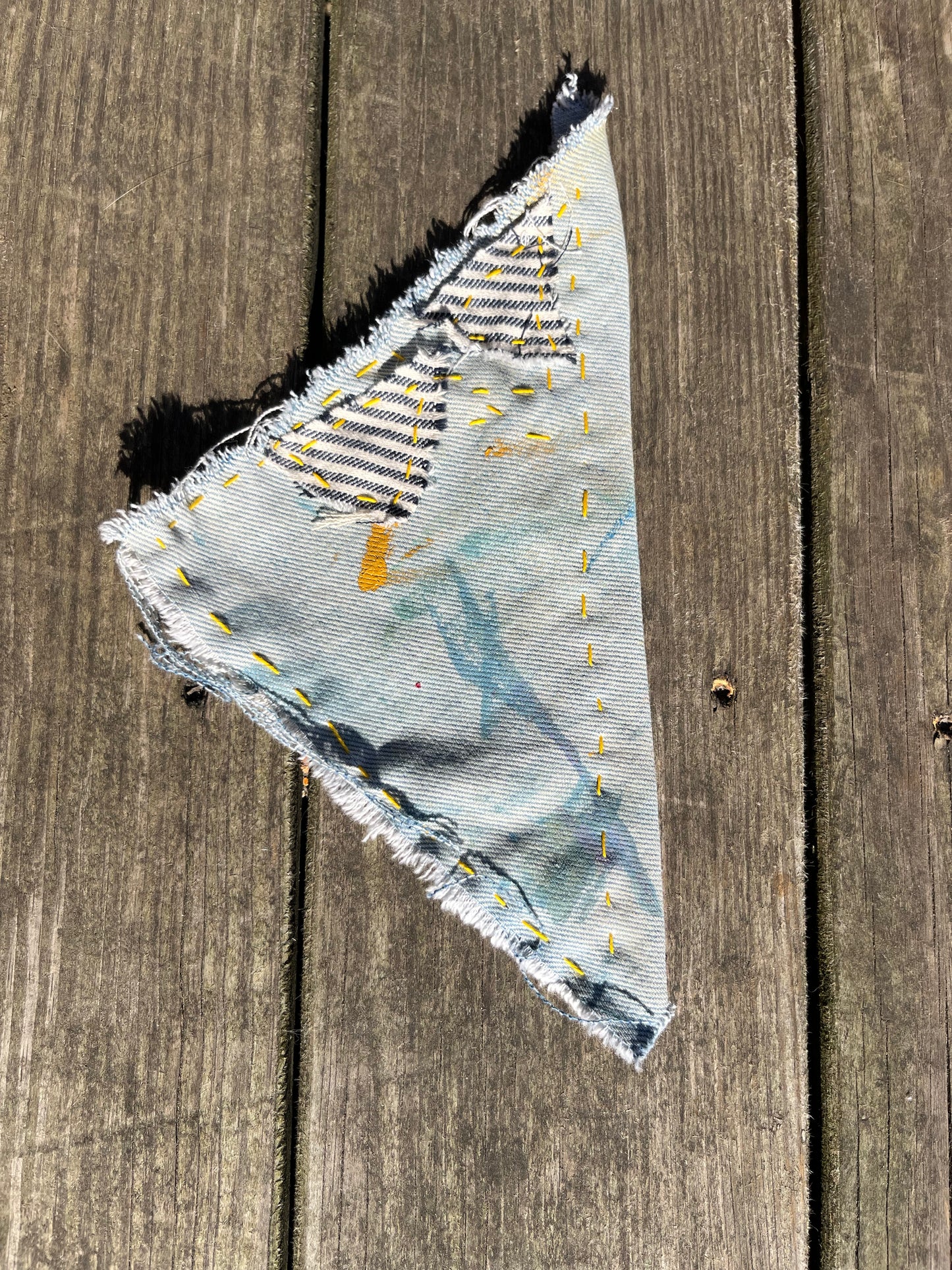 denim/ stripped medium dog bandana