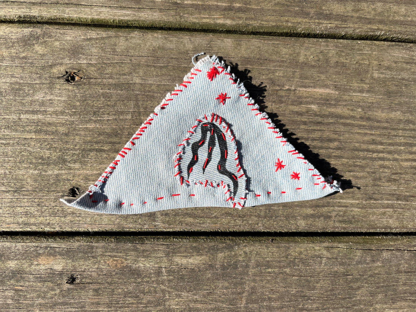 denim small flame dog bandana