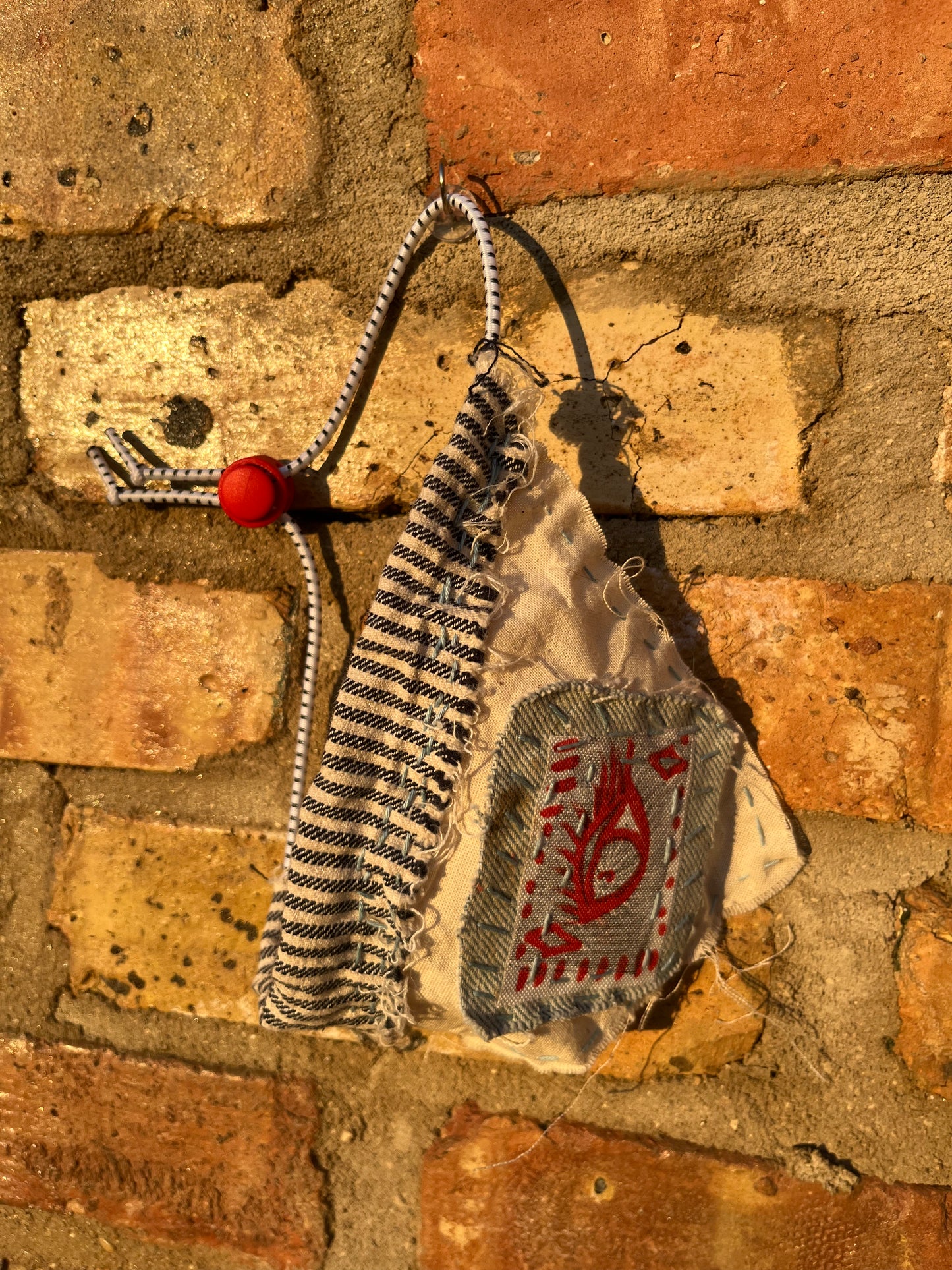 eye patch/ stripped small dog bandana